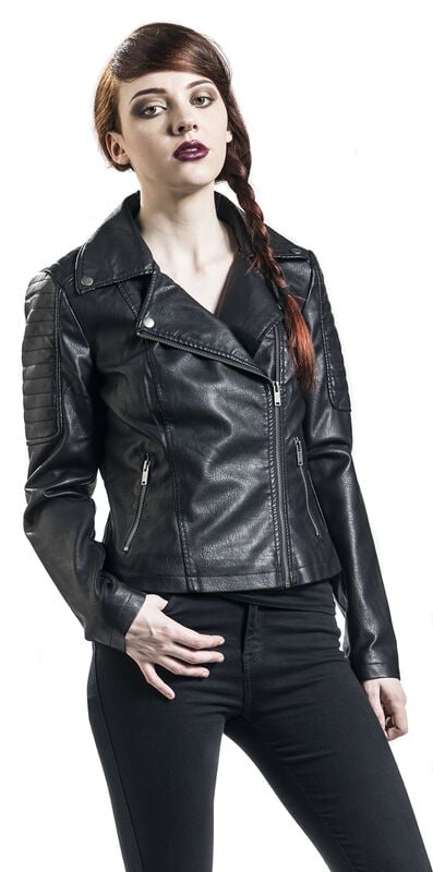 rock revival "Rebel PU Jacket" Imitation Leather Jacket black by Noisy May