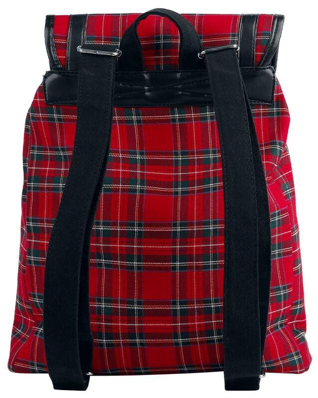 Rock Revival "Red Tartan - Bundle" Backpack Black-red By Banned Alternative