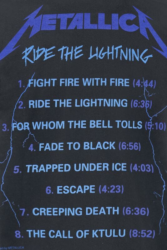Rock Revival "Ride The Lightning" T-Shirt Black By Metallica