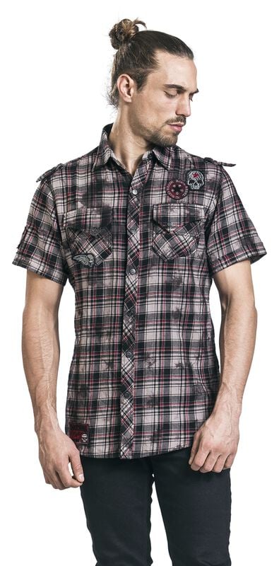 rock revival "Right Now" Short-sleeved Shirt red-grey-white by Rock Rebel by EMP