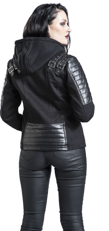 Rock Revival "Road Tripping" Imitation Leather Jacket Black-grey By Rock Rebel By EMP