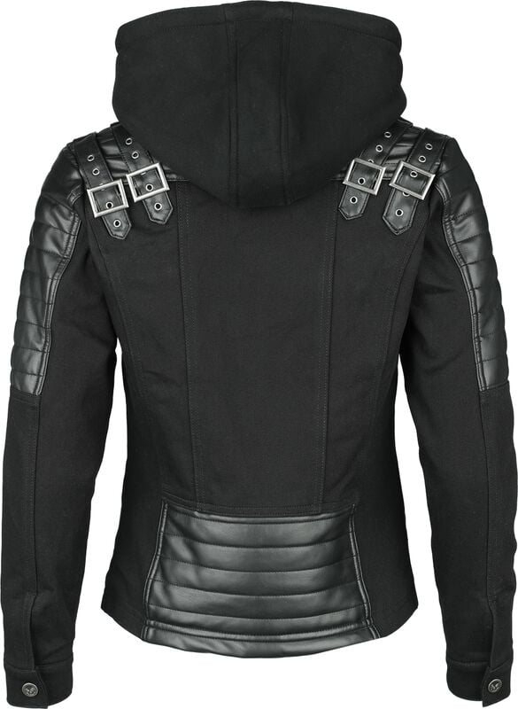 Rock Revival "Road Tripping" Imitation Leather Jacket Black-grey By Rock Rebel By EMP