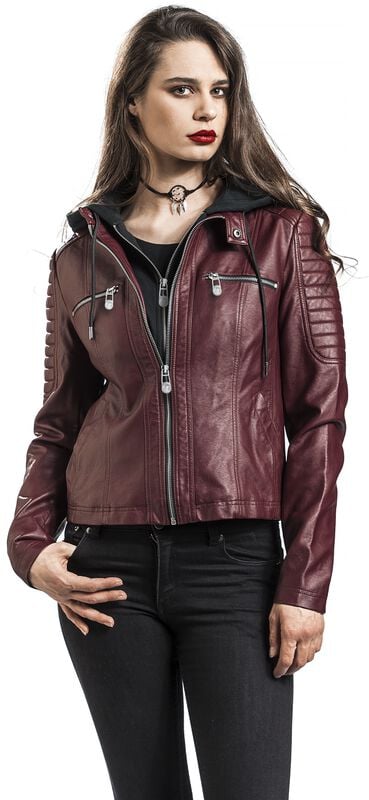 rock revival "Road Tripping" Imitation Leather Jacket dark red by Black Premium by EMP