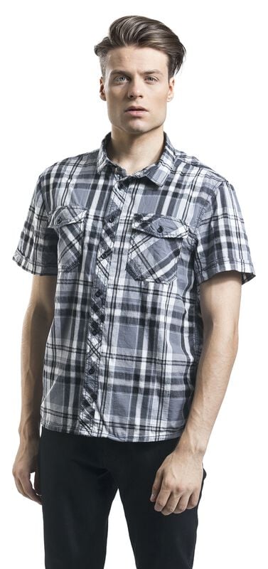 rock revival "Roadstar" Short-sleeved Shirt black-anthracite by Brandit