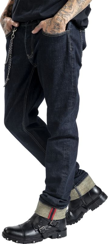 rock revival "Rock Rebel X Lucky 13 - Jeans" Jeans blue by Rock Rebel by EMP