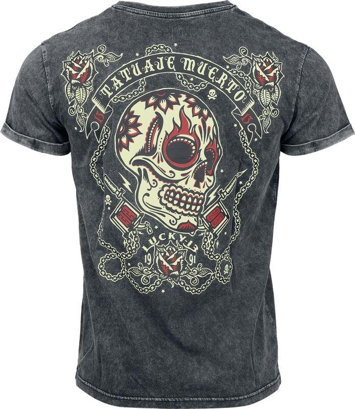 Rock Revival "Rock Rebel X Lucky 13 - T-shirt" T-Shirt Grey By Rock Rebel By EMP
