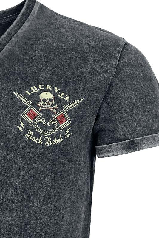 Rock Revival "Rock Rebel X Lucky 13 - T-shirt" T-Shirt Grey By Rock Rebel By EMP