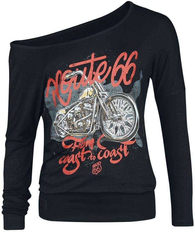 Rock Revival "Rock Rebel X Route 66 - Longsleeve" Long-sleeve Shirt Black By Rock Rebel By EMP