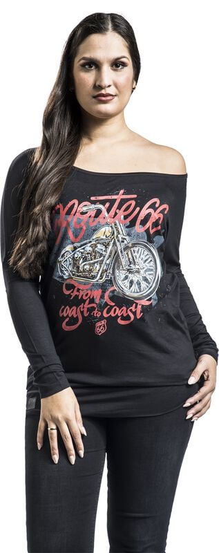 rock revival "Rock Rebel X Route 66 - Longsleeve" Long-sleeve Shirt black by Rock Rebel by EMP