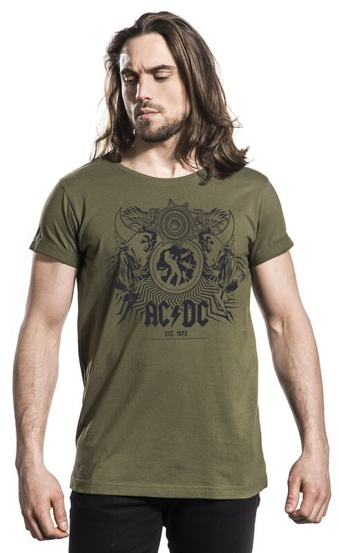 Rock Revival "Black Ice" T-Shirt Olive By AC/DC