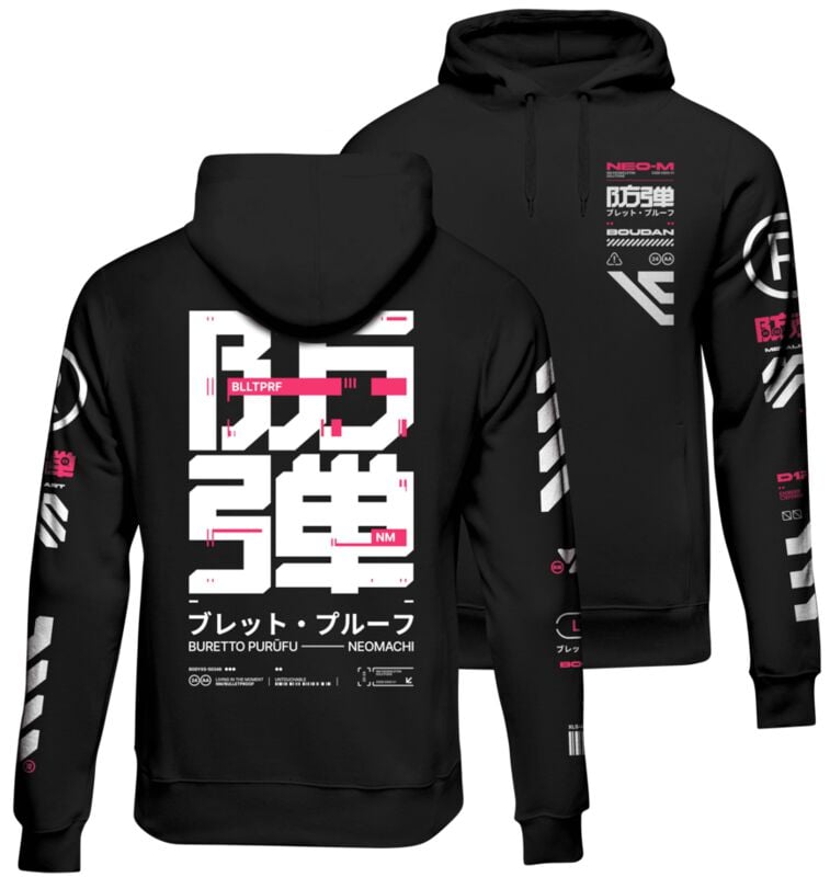 rock revival "BLLTPRF" Hoodie black by NEOMACHI