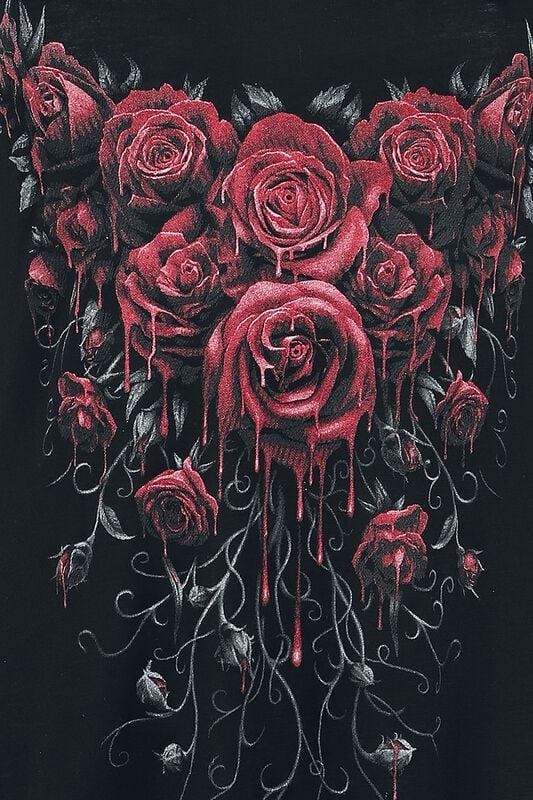Rock Revival "Blood Rose" Top Black By Spiral