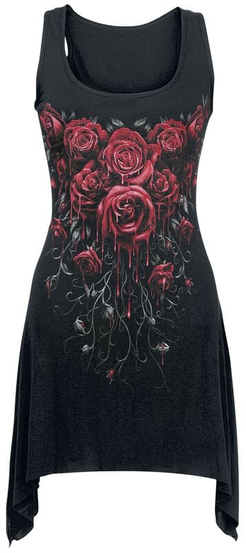 rock revival "Blood Rose" Top black by Spiral