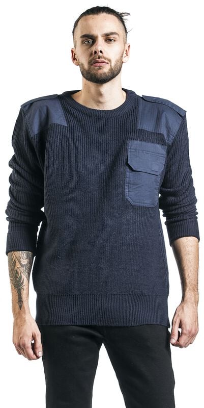 rock revival "BW Jumper" Knit jumper navy by Brandit