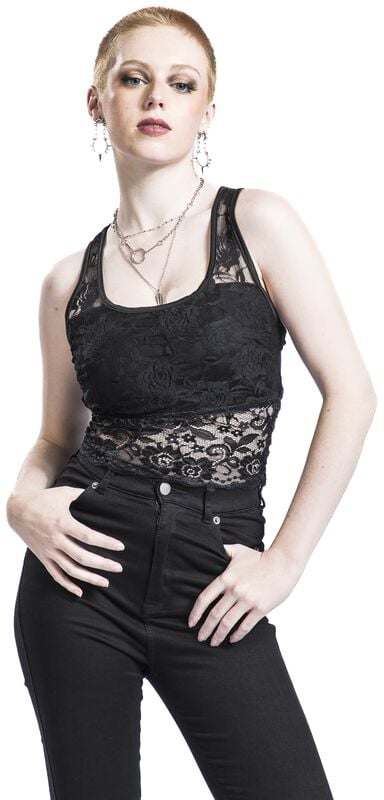 rock revival "CECILIA" Top black by Forplay