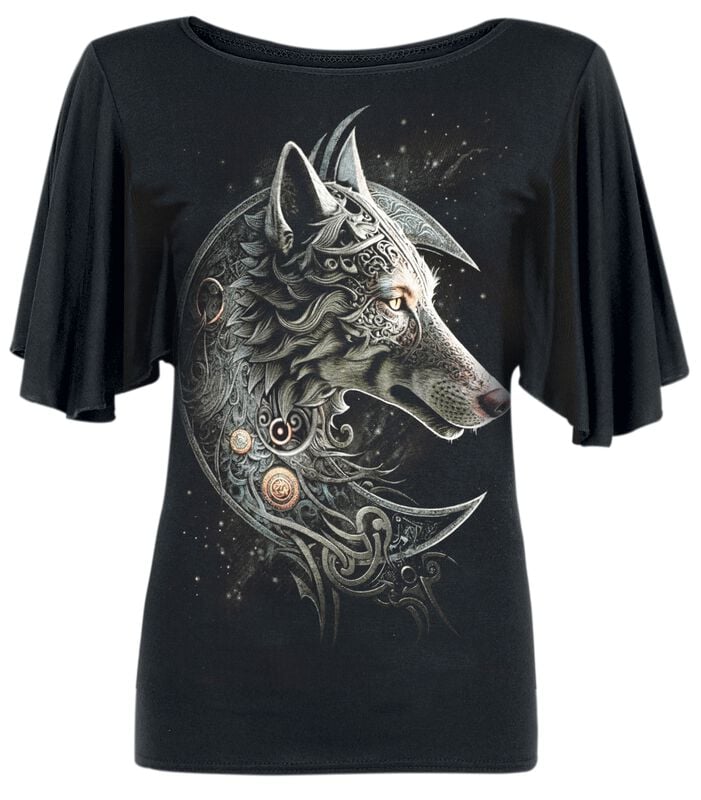 rock revival "Celtic Wolf" T-Shirt black by Spiral