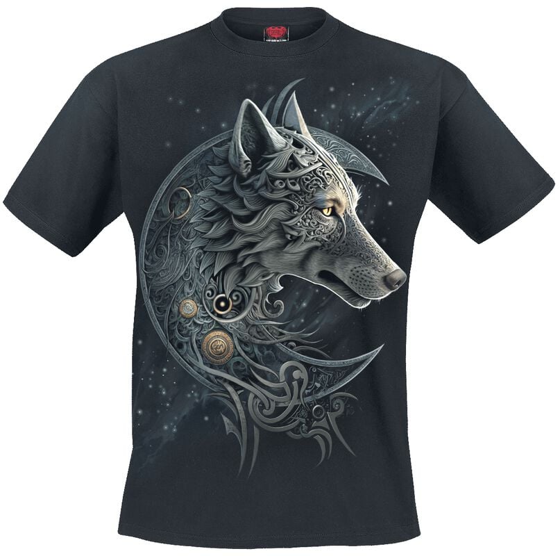 rock revival "Celtic Wolf" T-Shirt black by Spiral