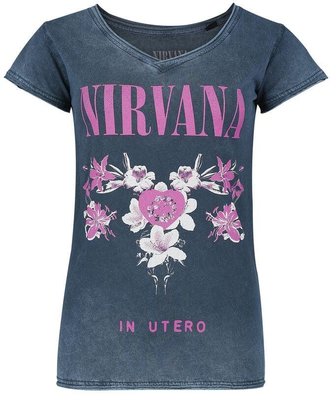 rock revival "Flowers" T-Shirt navy by Nirvana