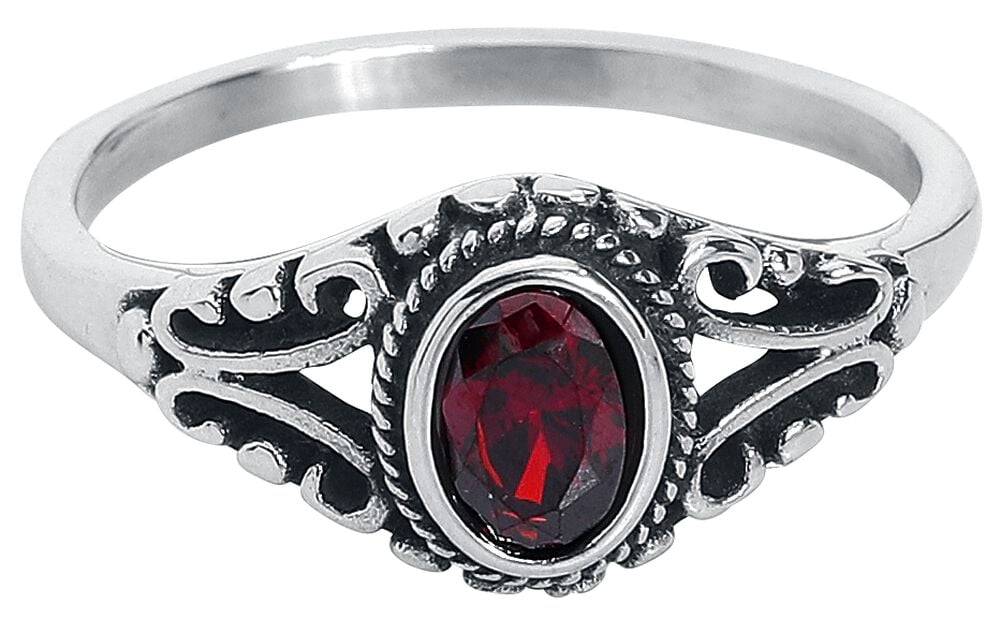 rock revival "Ruby" Ring silver-coloured by etNox