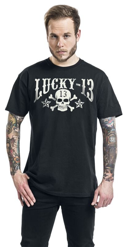 rock revival "Skull Stars" T-Shirt black by Lucky 13