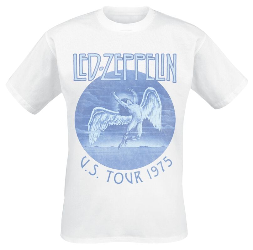 rock revival "Tour 75" T-Shirt white by Led Zeppelin