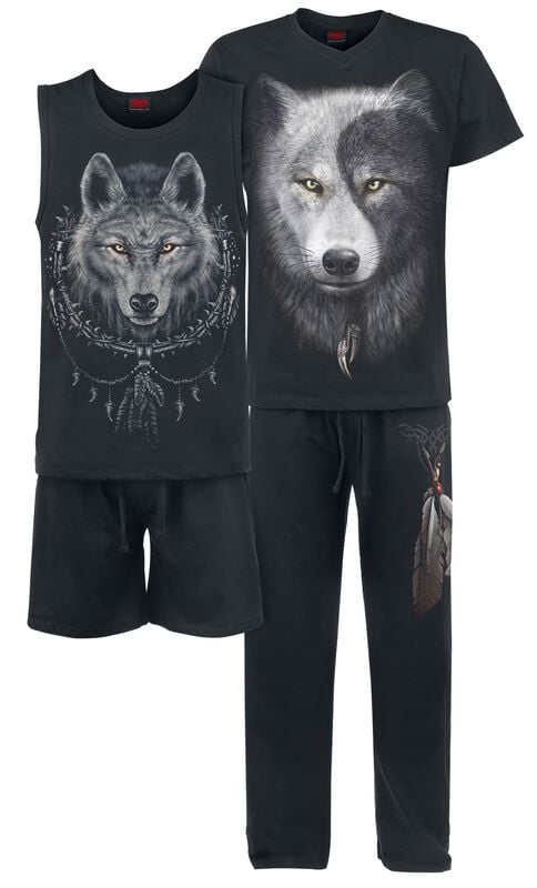 Rock Revival "Wolf Chi" Pyjama Black By Spiral