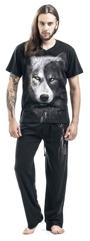 rock revival "Wolf Chi" Pyjama black by Spiral