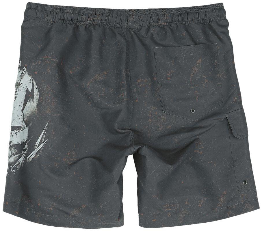 Rock Revival "Rock Skull Swim Shorts" Swim Shorts Dark Grey By Rock Rebel By EMP