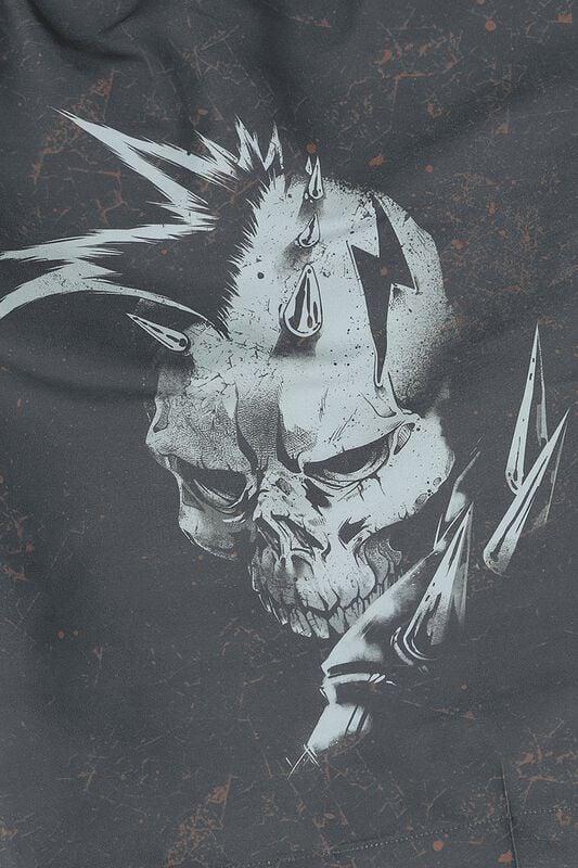 Rock Revival "Rock Skull Swim Shorts" Swim Shorts Dark Grey By Rock Rebel By EMP