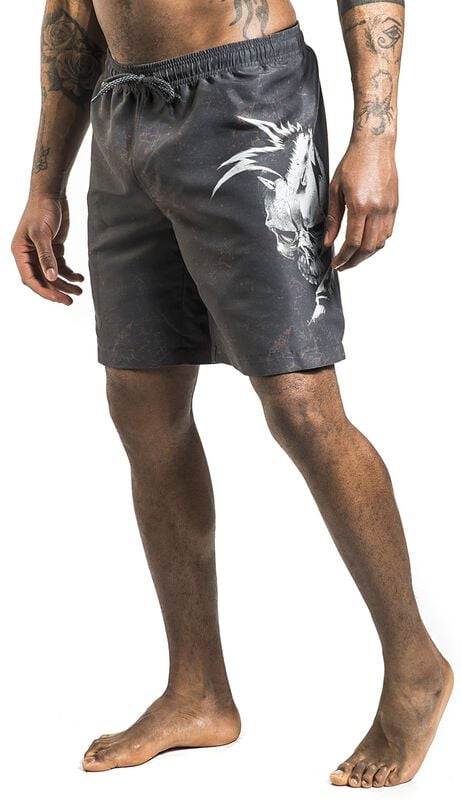 rock revival "Rock Skull Swim Shorts" Swim Shorts dark grey by Rock Rebel by EMP