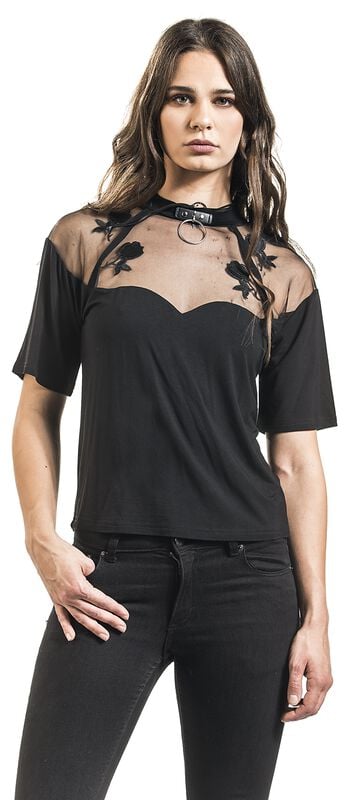 rock revival "Rose Garden Mesh Top" T-Shirt black by Jawbreaker