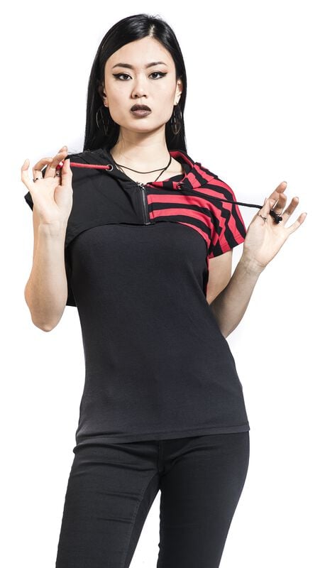 rock revival "Ruby Ictus Hoodie" Cardigan black-red by Banned Alternative