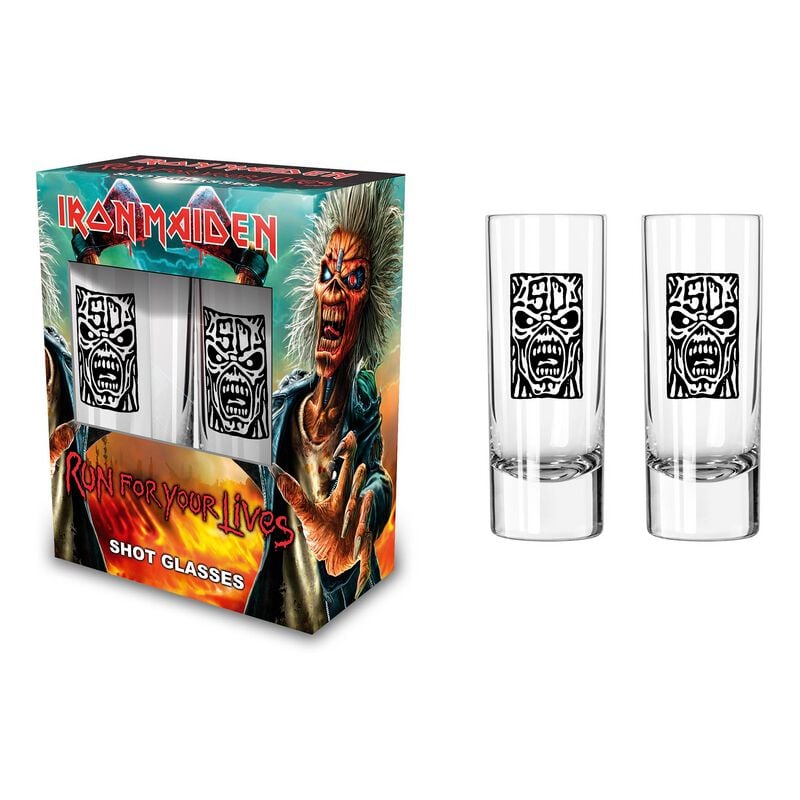 rock revival "Run For Your Lives" Shot Glasses Set transparent by Iron Maiden