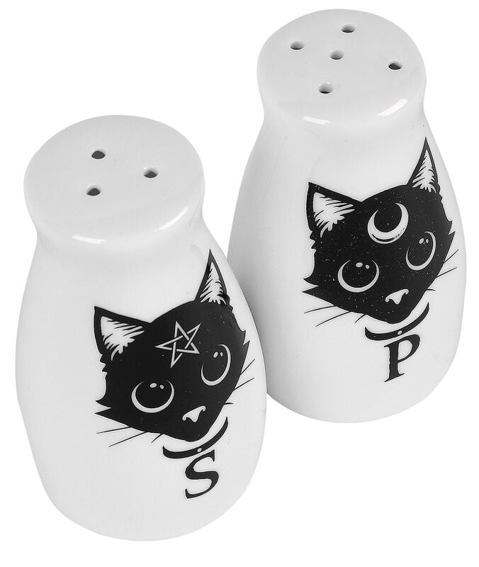 Rock Revival "Salt And Pepper Shakers" Salt And Pepper Pots White-black By Alchemy England