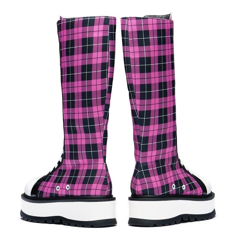 Rock Revival "Salvius Safety Pin Military Lace Up Boots" Laced Boots Black-pink By KOI