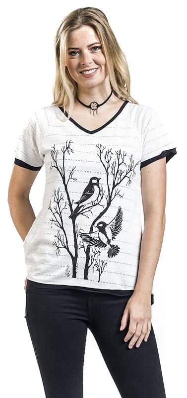 rock revival "Samenta Top" T-Shirt white-black by Innocent