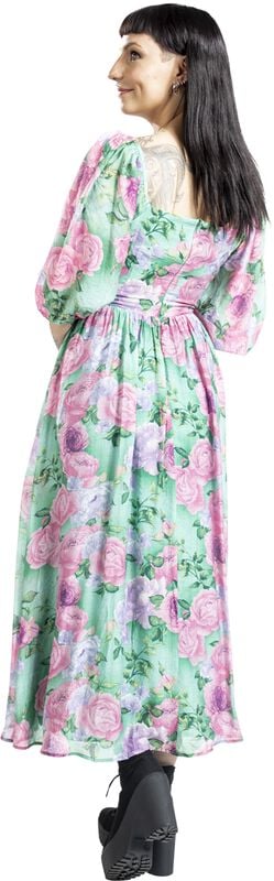 Rock Revival "Sandy Flower Dress" Maxi Dress Green-pink By Banned Retro