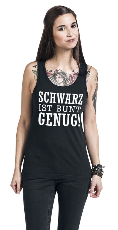 Rock Revival "Schwarz Ist Bunt Genug" Top Black By Slogans