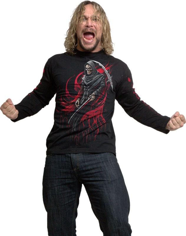 rock revival "Screaming Death - Long-sleeved Top" Long-sleeve Shirt black by Spiral