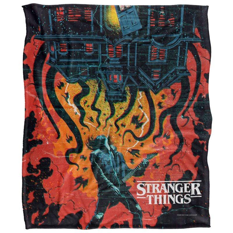 rock revival "Season 5 - Eddie Munson Upside Down Creep House - Fleece Blanket" Blankets multicolour by Stranger Things
