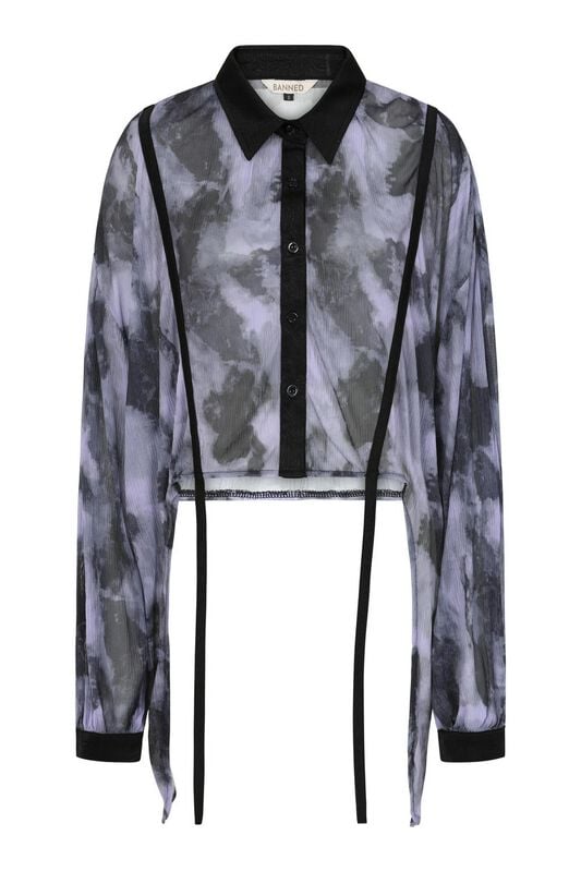 rock revival "Selene Mesh Blouse" Blouse black-lilac by Banned Alternative