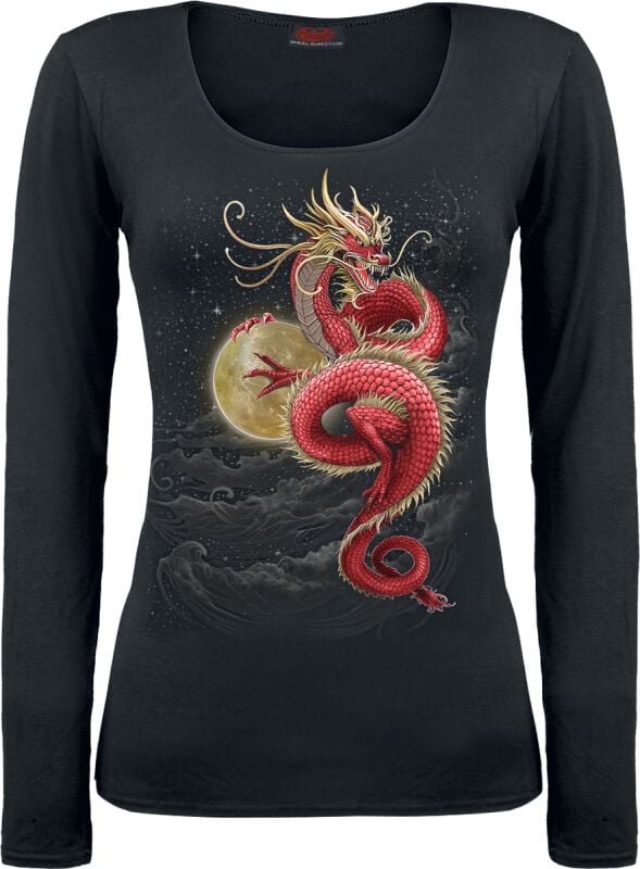 rock revival "Shenlong" Long-sleeve Shirt black by Spiral