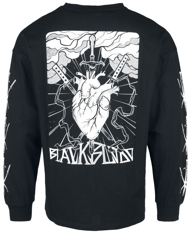 Rock Revival "Shirt With Heart And Sword Print" Long-sleeve Shirt Black By Black Blood By Gothicana