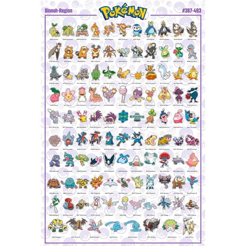 rock revival "Sinnoh-Region Pokémon German" Poster multicolour by Pokémon