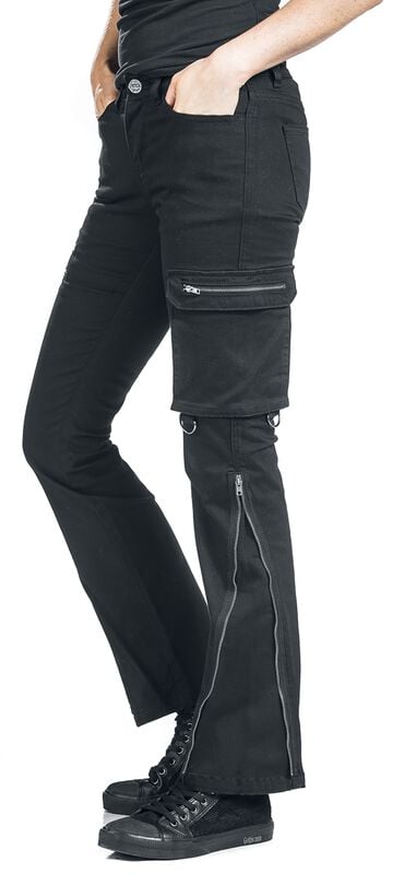 Rock Revival "Skarlett - Black Jeans With Variable Hem" Jeans Black By Black Premium By EMP