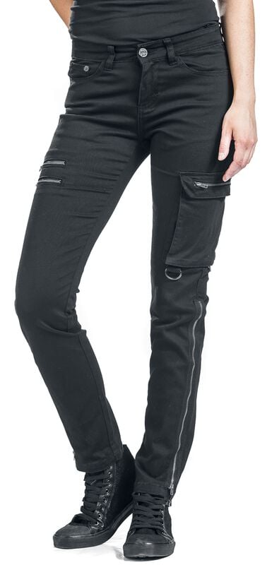 Rock Revival "Skarlett - Black Jeans With Variable Hem" Jeans Black By Black Premium By EMP