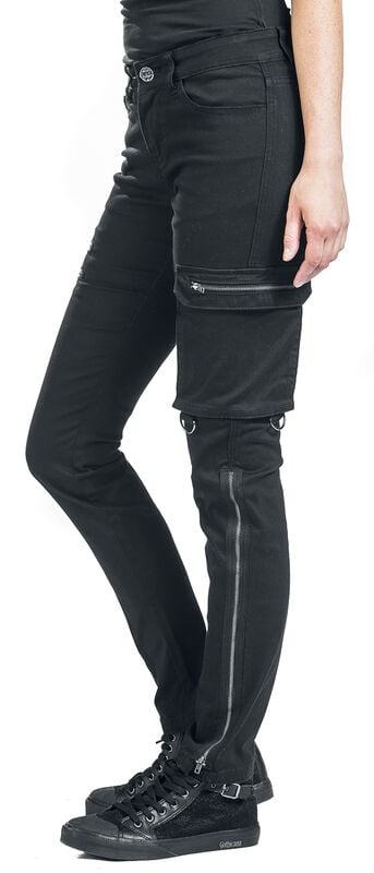 rock revival "Skarlett - Black Jeans with Variable Hem" Jeans black by Black Premium by EMP
