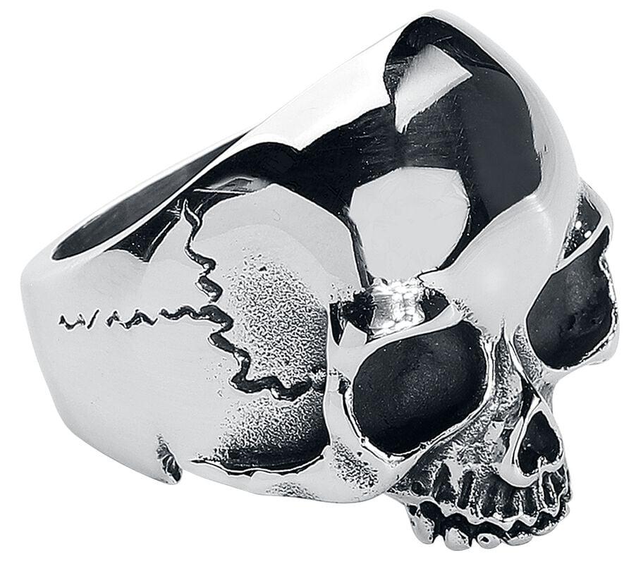 rock revival "Skull Head" Ring silver-coloured by etNox hard and heavy