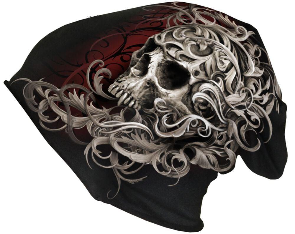 rock revival "Skull Shoulder Wrap" Beanie black by Spiral