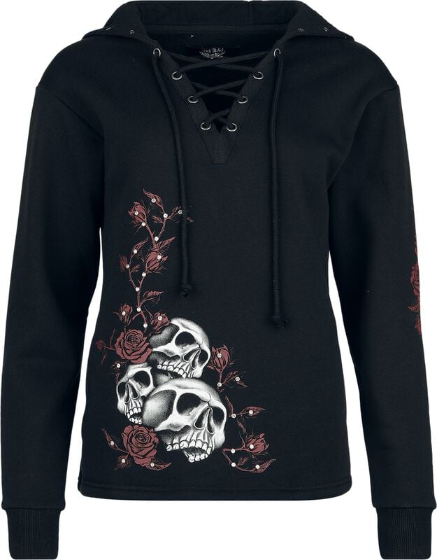rock revival "Skulls & Details" Hoodie black by Rock Rebel by EMP
